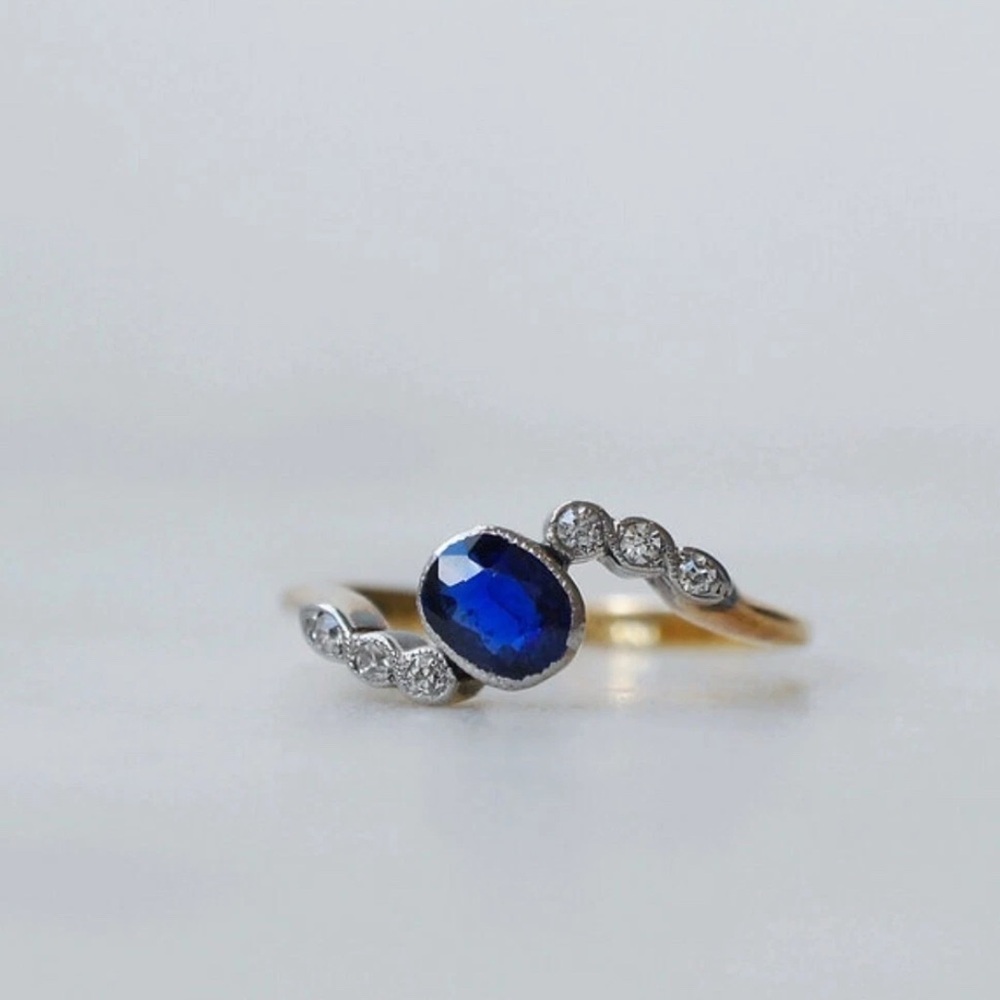 Elegant Blue and Silver Ring